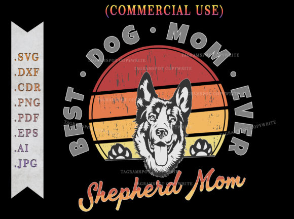 German Shepherd Mom Retro Sunset SVG: Graphics and Print Templates Review