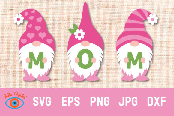 Mothers Day or Mom Gnomes Svg Graphics